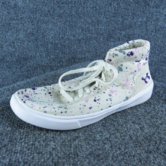 Under Armour Youth Girls Sneaker Shoes Size 3 Medium Cream Synthetic Lace Up‎ - Picture 1 of 10